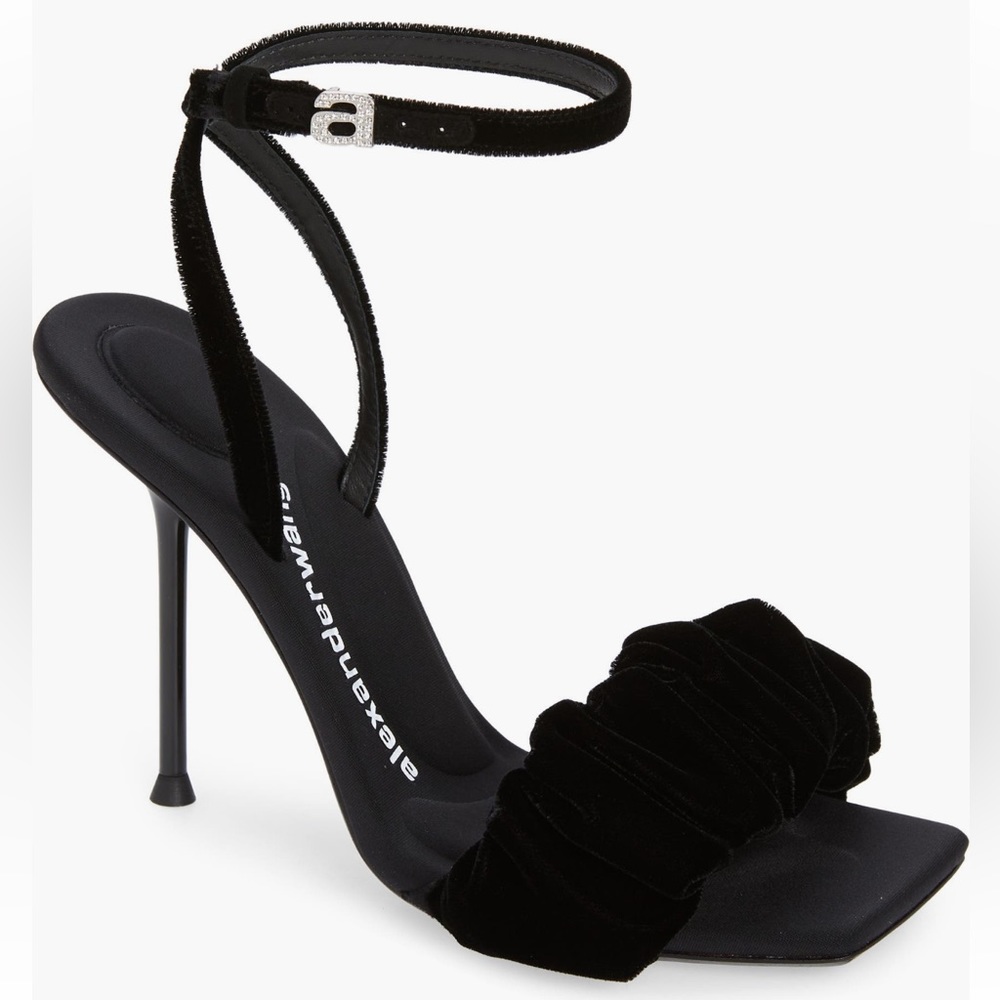 Alexander Wang Julie Scrunchie Strap Velvet Sandal